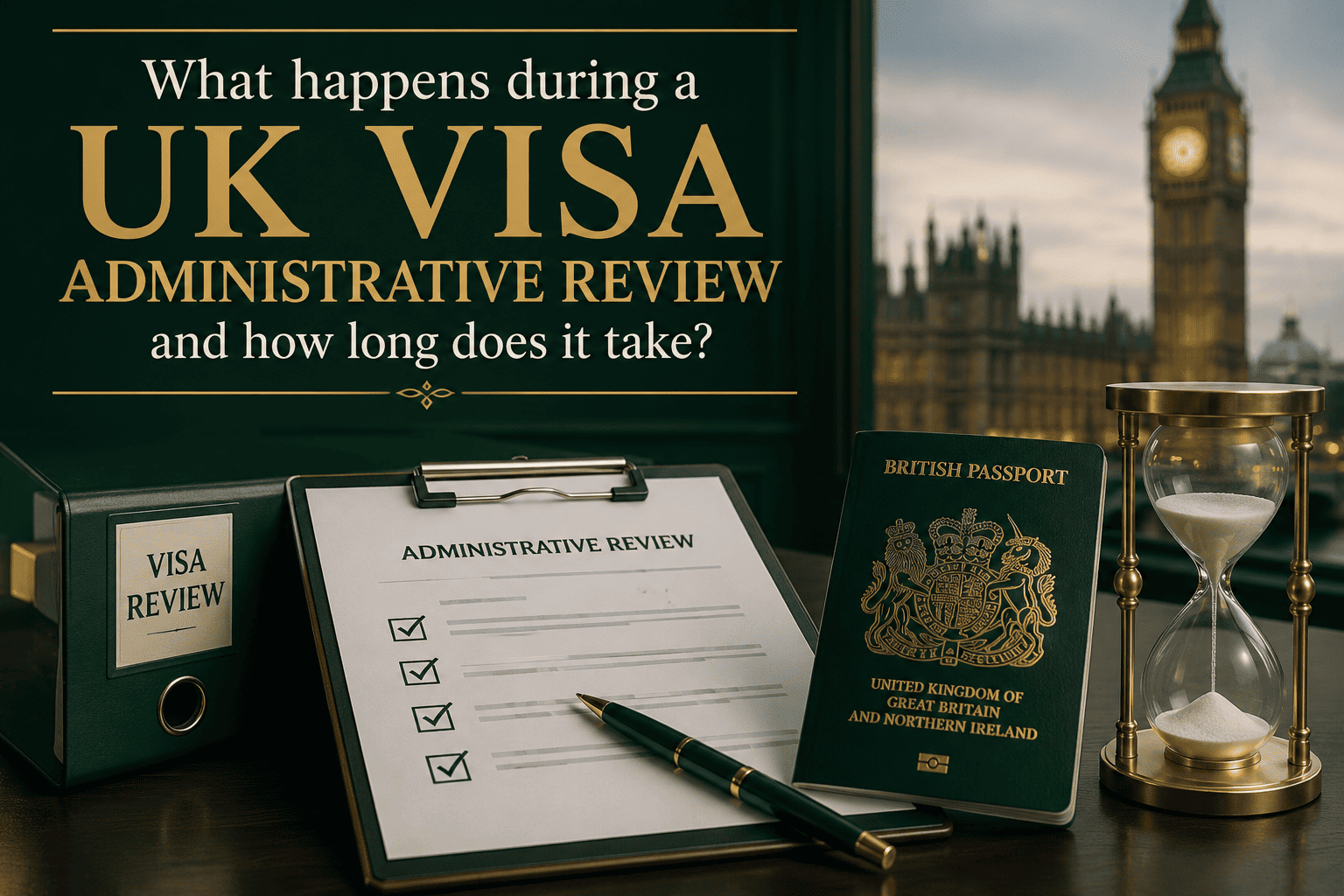 What happens during a UK visa administrative review and how long does it take?