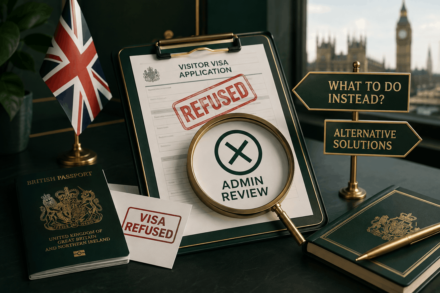 Why does an admin review not work for a UK visitor visa refusal and what should you do instead?